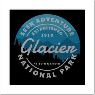 Glacier National Park Retro Posters and Art